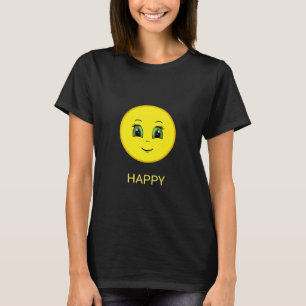 Camiseta Rosto Sol Feliz Moderno e Engraçado
