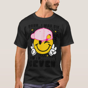Camiseta Rosto sorridente 7º aniversário era 6 7 xadrez bru