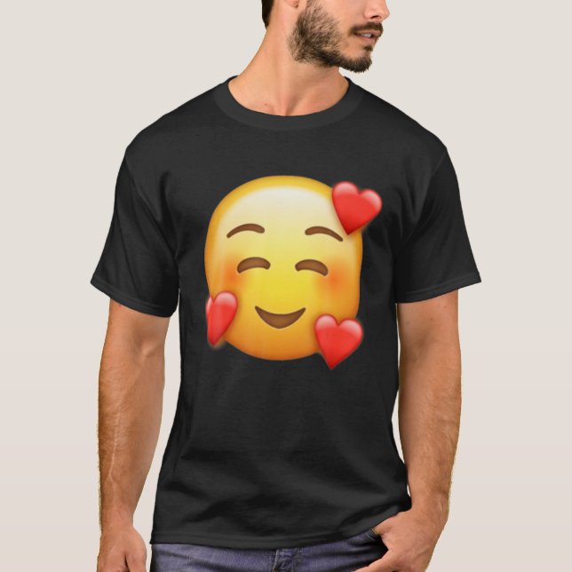 Camiseta Rosto sorridente com coração apaixonado Emojis Hal (Frente)