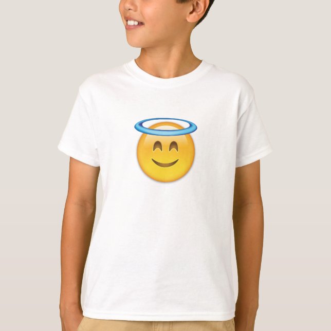 Camiseta Rosto Sorridente Com Halo Emoji (Frente)