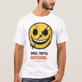 Camiseta Rosto Sorridente de Humor Negro