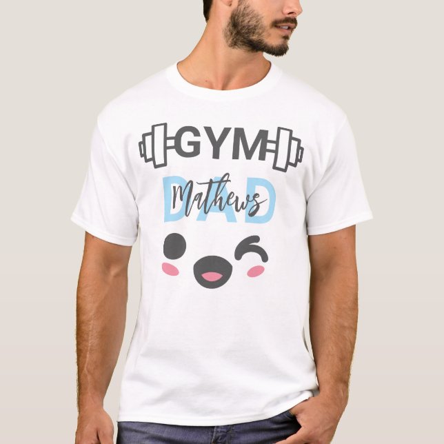 Camiseta Rosto Sorridente de Pai de Academia Personalizado  (Frente)