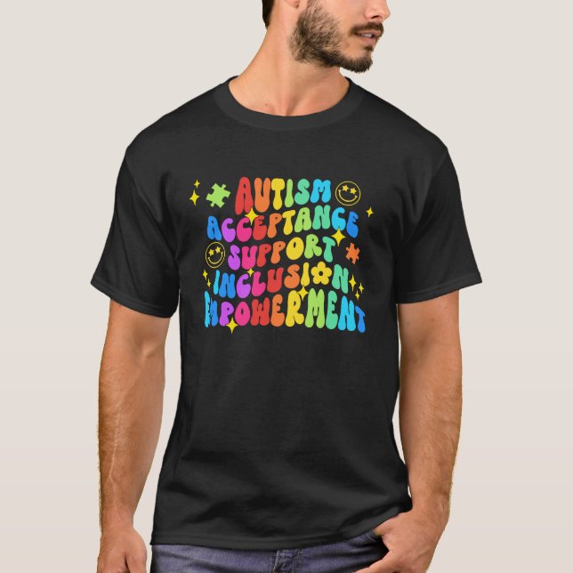 Camiseta Rosto Sorridente Groovy Mês de Conscientização do  (Frente)