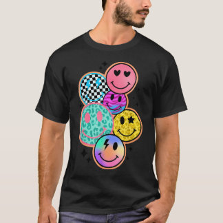 Camiseta Rosto Sorridente Xadrez Feliz Colorido