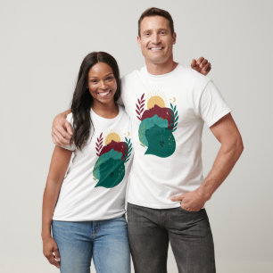Camiseta Rostos Abstratos de Parentes Celestiais, Botânica 