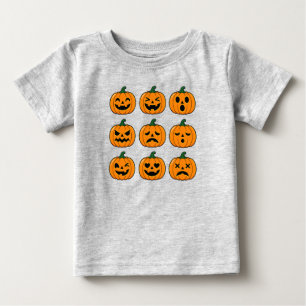 Camiseta Rostos de Abóbora Fofos Desenho de Halloween
