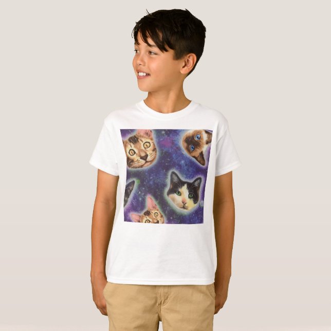 Camiseta Rostos de gatos com várias raças e padrões (Frente Completa)