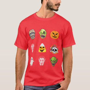 Camiseta Rostos Engraçados Zombie Mummy Engraçado Pirata Ha