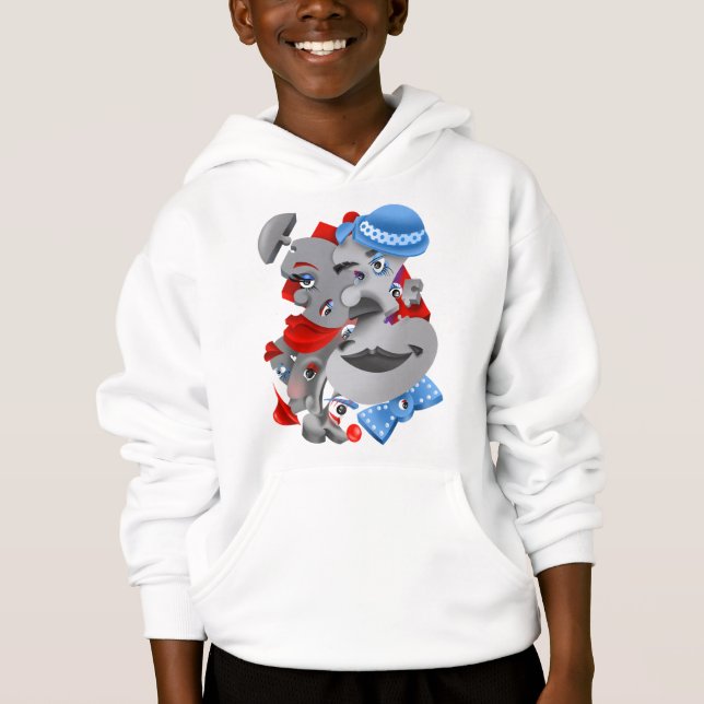 Camiseta Rostos Surreais e Quebra-cabeça para Crianças de J (Frente)