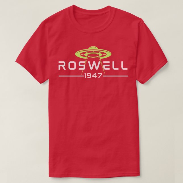 Camiseta Roswell 1947: Acidente de Saqueiro Voador (Frente do Design)