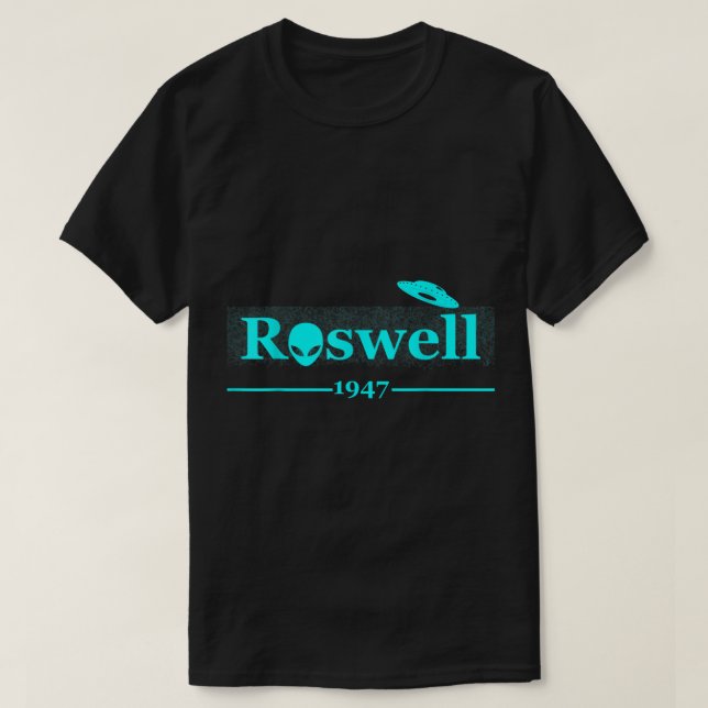 Camiseta Roswell 1947 OVNI Alienígena Novo México Crê Prese (Frente do Design)