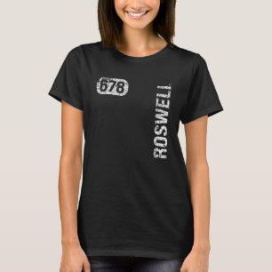 Camiseta Roswell Georgia 678 Código de Área Retro