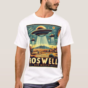 Camiseta Roswell Tourism Poster - OVNI Retro e Alienígena P