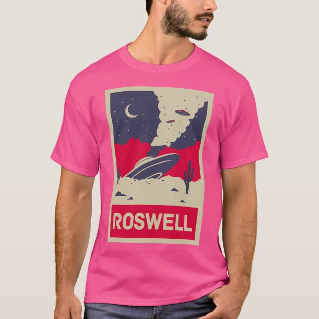 Camiseta Roswell Ufo Crash - Alienígena Retro (Frente)
