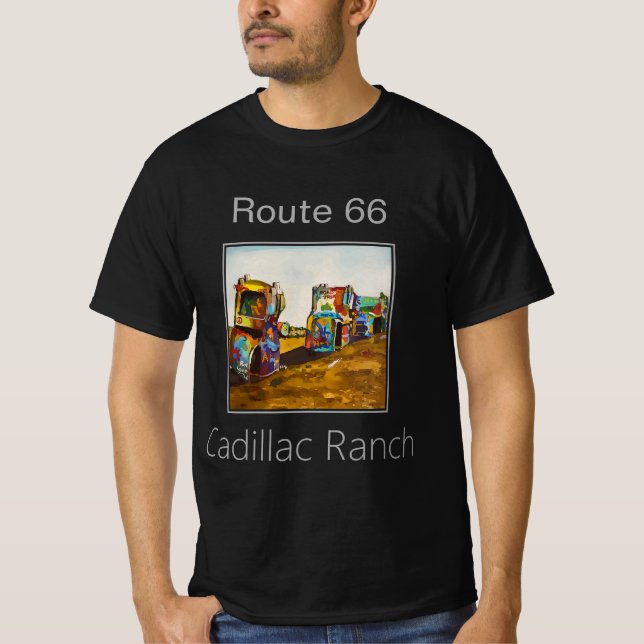 Camiseta Rota 66, Cadillac Ranch, Amarillo Texas (Frente)