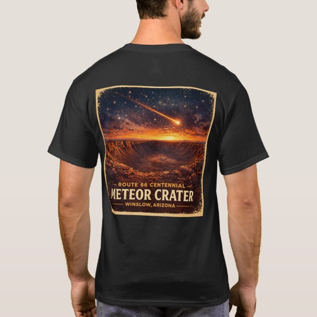 Camiseta Rota 66 Centenário Cratera do Meteorito Winslow (Verso)