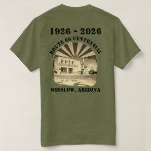 Camiseta Rota 66 Centenário Sepia Arizona Winslow Back