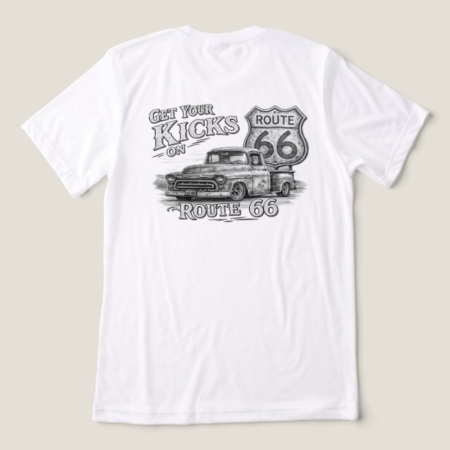Camiseta Rota 66 de Caminhonete (Verso do Design )