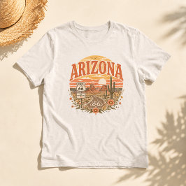 Camiseta Rota 66 do Arizona Deserto Pôr do Sol Vintage