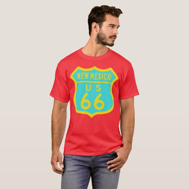 Camiseta Rota 66 Histórica dos Estados Unidos: Novo México (Frente Completa)