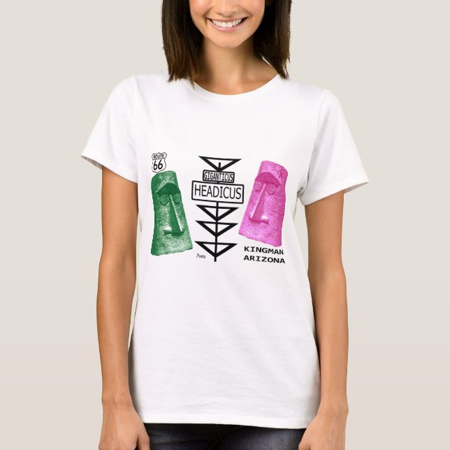 Camiseta Rota 66 Kingman do verde & do rosa de Giganticus (Frente)