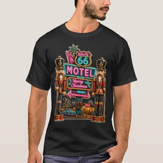 Camiseta Rota 66 Motel Natal Quebra-Nozes Neon (Frente)