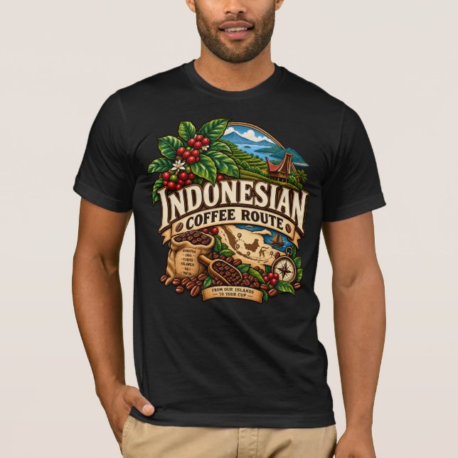 Camiseta Rota do Café Indonésio (Frente)