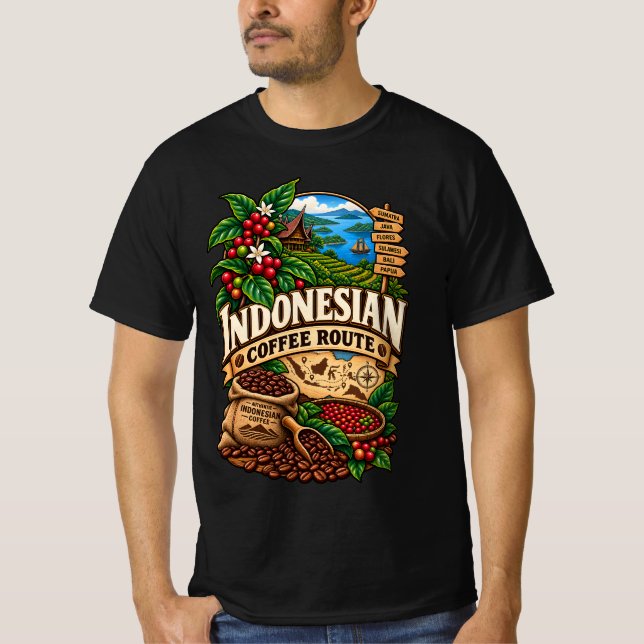 Camiseta Rota do Café Indonésio parte 2 (Frente)