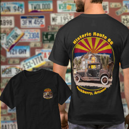 Camiseta Rota Histórica 66 Hackberry, Arizona Frente de Vol