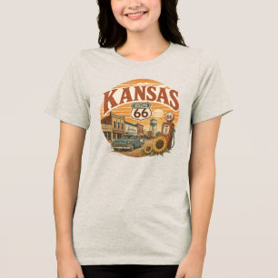 Camiseta Rota Histórica 66 Vintage do Kansas