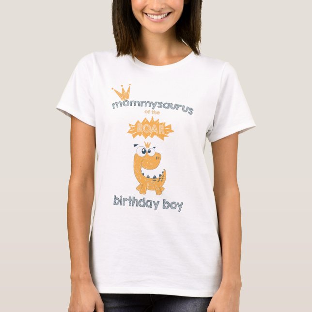Camiseta Rota Personalizada Dinossauro Aniversário Mãe (Frente)