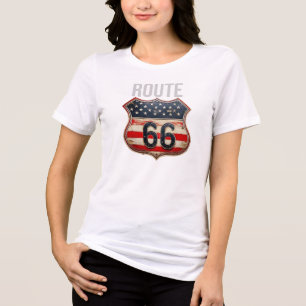 Camiseta Rota Principal Americana 66 Mulheres