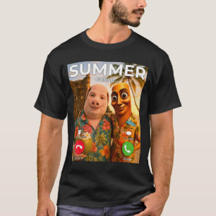Camiseta Rotação cerebral john pork divertidas férias de ve