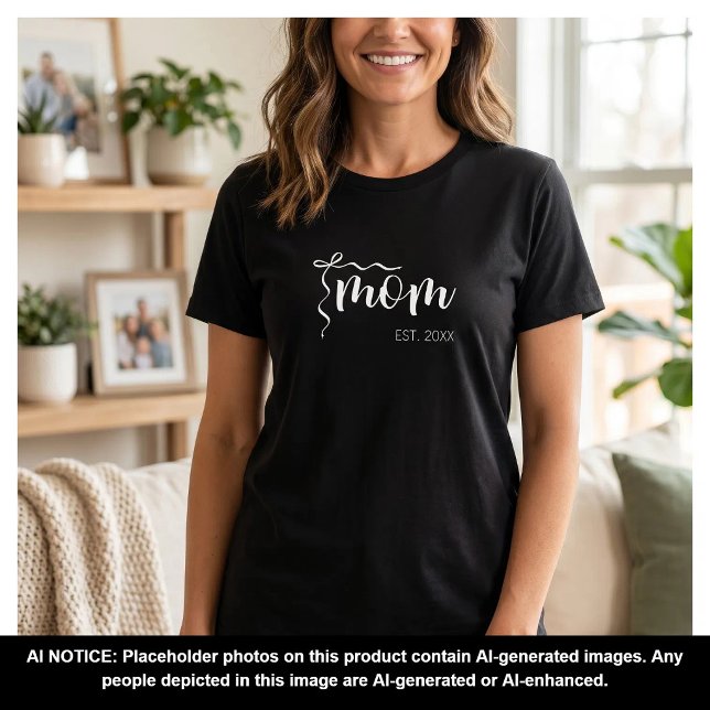 Camiseta Roteiro Branco Mãe Estabelecida Arco Fofo  (Criador carregado)
