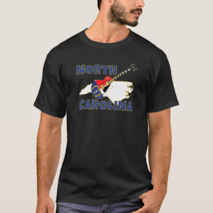 Camiseta Roteiro Da Carolina Do Norte Mapa Do Estado De Tar