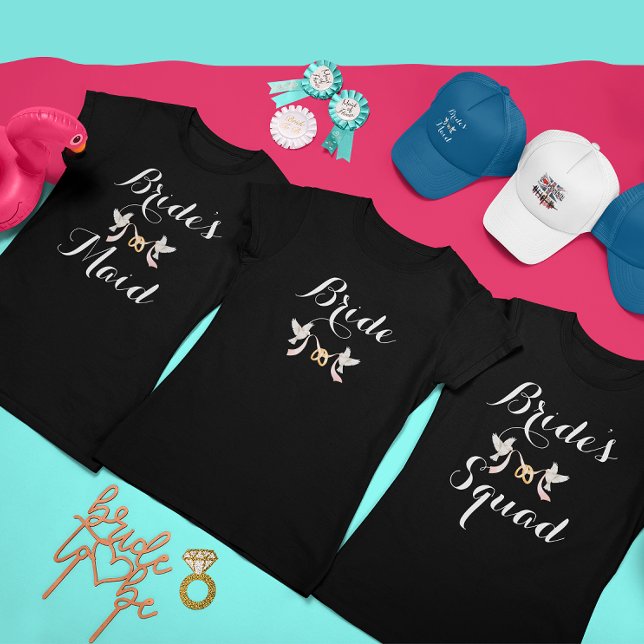 Camiseta Roteiro Personalizado de Noiva Solteira Lovey Dove (Criador carregado)