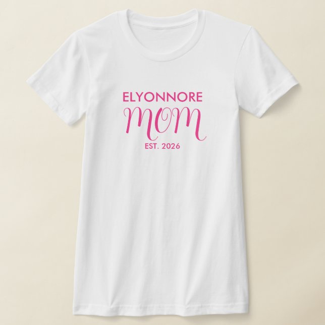 Camiseta Roteiro Rosa Estabelecido Nome da Mãe Branco Perso (Postura )
