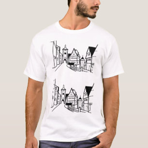 Camiseta "Rothenburg ob der Tauber, Bavaria" Minimalista