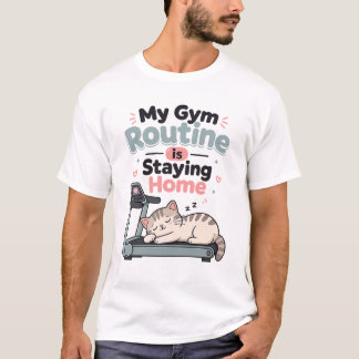 Camiseta Rotina de Academia do Gato Preguiçoso Resolução de