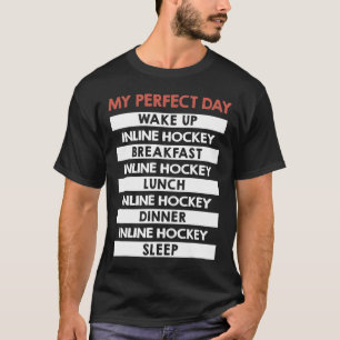Camiseta Rotina Diária do Jogador de Inline Hockey no Meu D