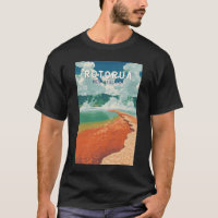 Rotorua Nova Zelândia Ilustração Retro de Arte Via