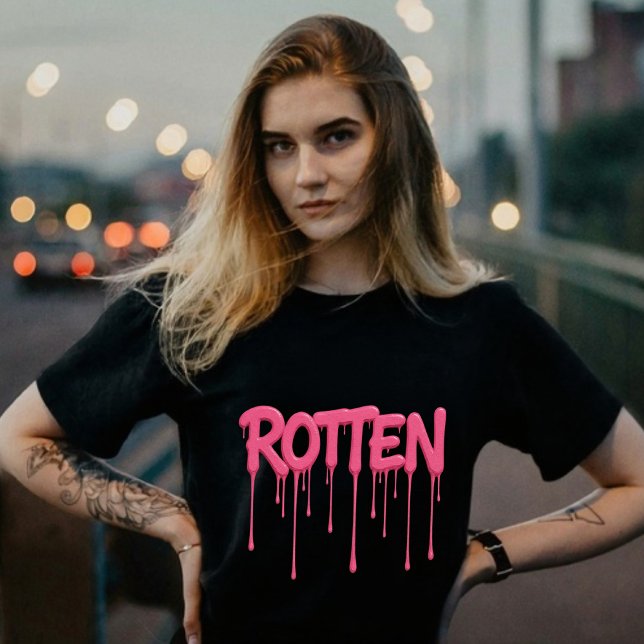 Camiseta ROTTEN Drip Font Typography (Criador carregado)
