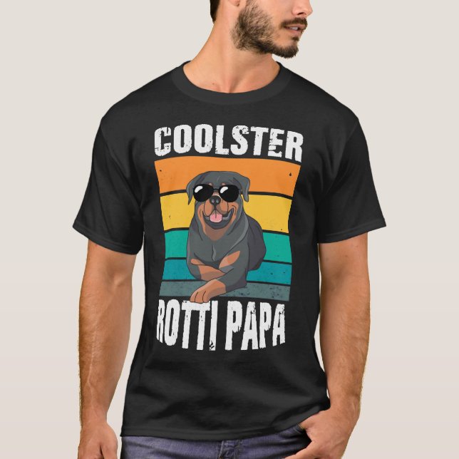 Camiseta Rotti Pai Quatro Cachorros com Pernas Rottweiler (Frente)