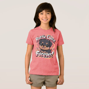 Camiseta Rottie Lovin’ Forever - Kawaii Chibi Rottweiler