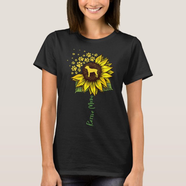 Camiseta Rottie Mamãe Sunflower Rottweiler Cachorro Mãe 15 (Frente)