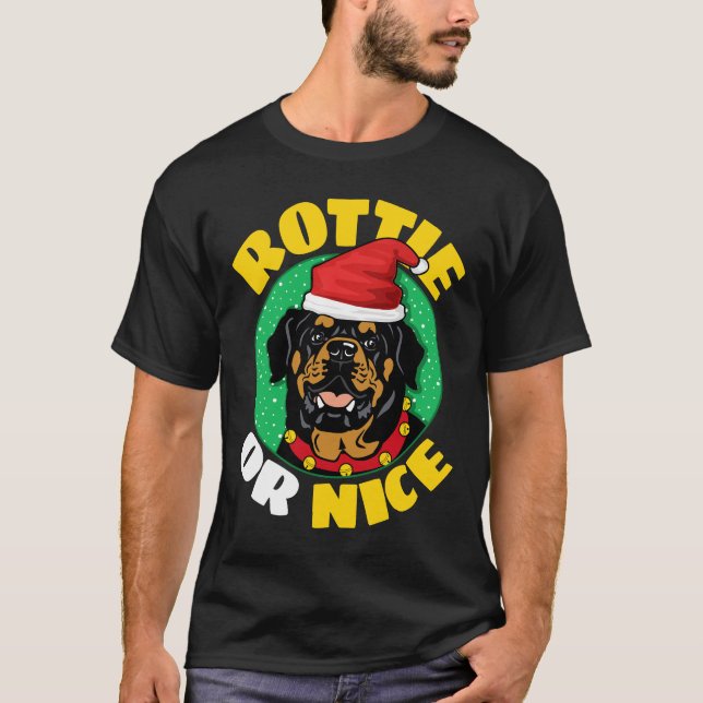 Camiseta Rottie ou Nice Rottweiler Natal (Frente)