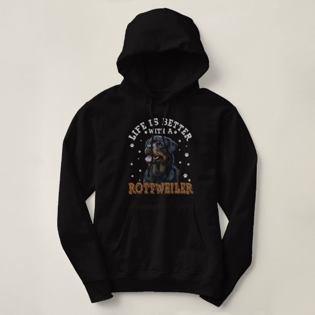 Camiseta Rottweiler - A vida é melhor com Rottweilers (Frente do Design)