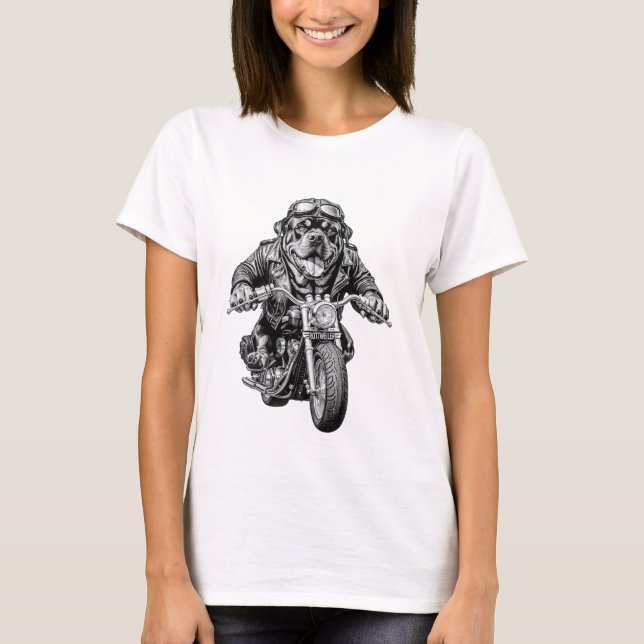 Camiseta Rottweiler Biker (Frente)