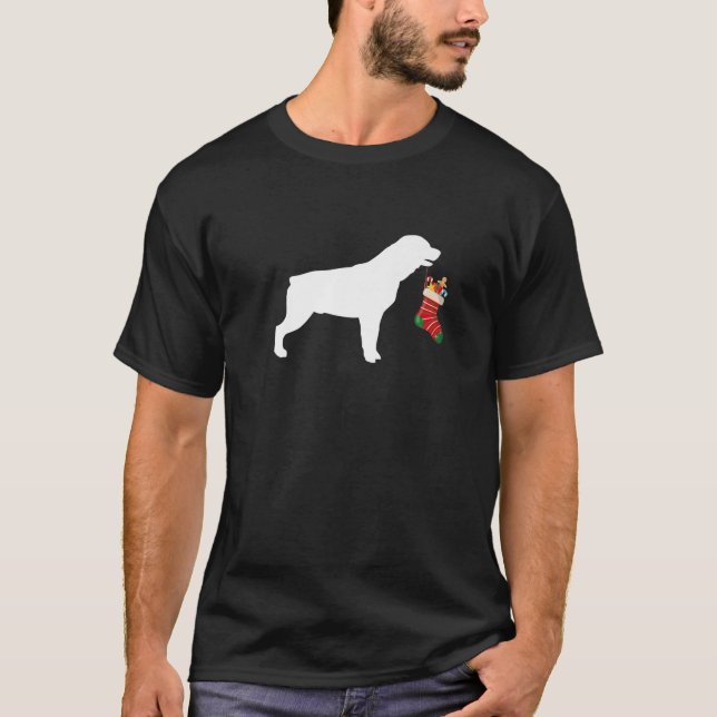 Camiseta Rottweiler Cachorro de Natal do Stoffer (Frente)