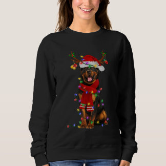 Camiseta Rottweiler Cachorro Luzes de Natal Xmas Cachorro
